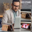 DG.MING Detachable Magnetic Wallet Case with Zipper Pocket for Pixel 10 Pro [Brown]