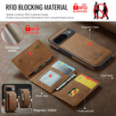 DG.MING Detachable Magnetic Wallet Case with Zipper Pocket for Pixel 10 Pro [Brown]