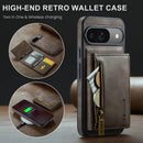 DG.MING Detachable Magnetic Wallet Case with Zipper Pocket for Pixel 10 Pro [Coffee]