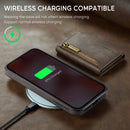 DG.MING Detachable Magnetic Wallet Case with Zipper Pocket for Pixel 10 Pro [Coffee]