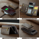 DG.MING Detachable Magnetic Wallet Case with Zipper Pocket for Pixel 10 Pro [Coffee]
