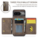 DG.MING Detachable Magnetic Wallet Case with Zipper Pocket for Pixel 10 Pro [Coffee]