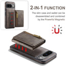 DG.MING Detachable Magnetic Wallet Case with Zipper Pocket for Pixel 10 Pro [Coffee]