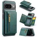 DG.MING Detachable Magnetic Wallet Case with Zipper Pocket for Pixel 10 Pro [Green]