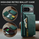 DG.MING Detachable Magnetic Wallet Case with Zipper Pocket for Pixel 10 Pro [Green]