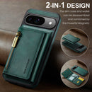 DG.MING Detachable Magnetic Wallet Case with Zipper Pocket for Pixel 10 Pro [Green]