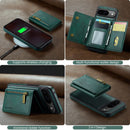 DG.MING Detachable Magnetic Wallet Case with Zipper Pocket for Pixel 10 [Green]