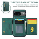 DG.MING Detachable Magnetic Wallet Case with Zipper Pocket for Pixel 10 [Green]