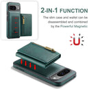 DG.MING Detachable Magnetic Wallet Case with Zipper Pocket for Pixel 10 Pro [Green]