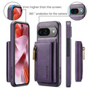 DG.MING Detachable Magnetic Wallet Case with Zipper Pocket for Pixel 10 [Purple]