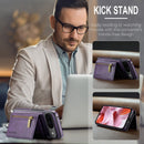 DG.MING Detachable Magnetic Wallet Case with Zipper Pocket for Pixel 10 Pro [Purple]