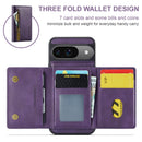 DG.MING Detachable Magnetic Wallet Case with Zipper Pocket for Pixel 10 [Purple]