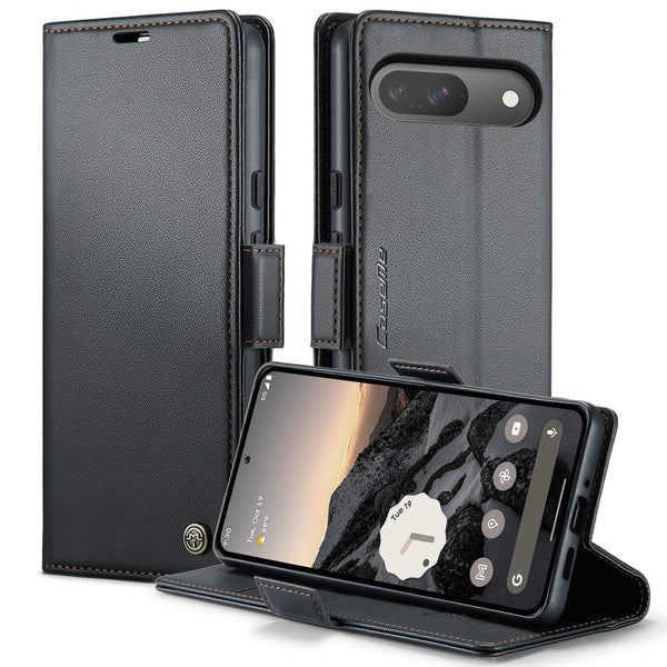 Google Pixel 10 CaseMe Retro Wallet Case [Black]