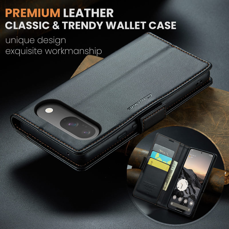 Google Pixel 10 CaseMe Retro Wallet Case [Black]