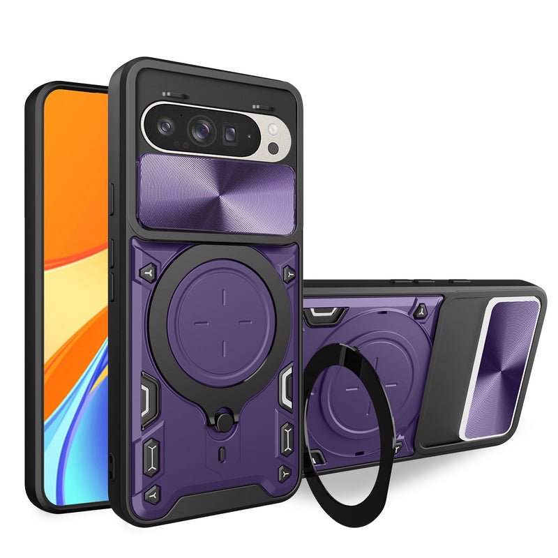 Google Pixel 10 Ring Kickstand Case w/ Camera Cover [Purple]
