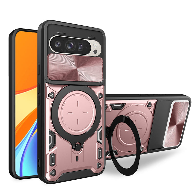 Google Pixel 10 Ring Kickstand Case w/ Camera Cover [Rose Gold]