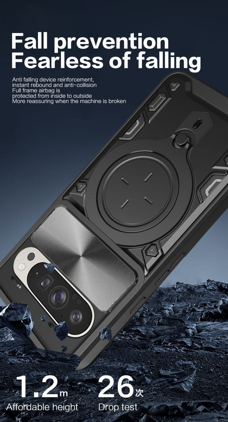Google Pixel 10 Ring Kickstand Case w/ Camera Cover [Black]