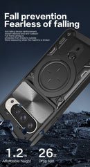 Google Pixel 10 Pro Ring Kickstand Case w/ Camera Cover [Purple]