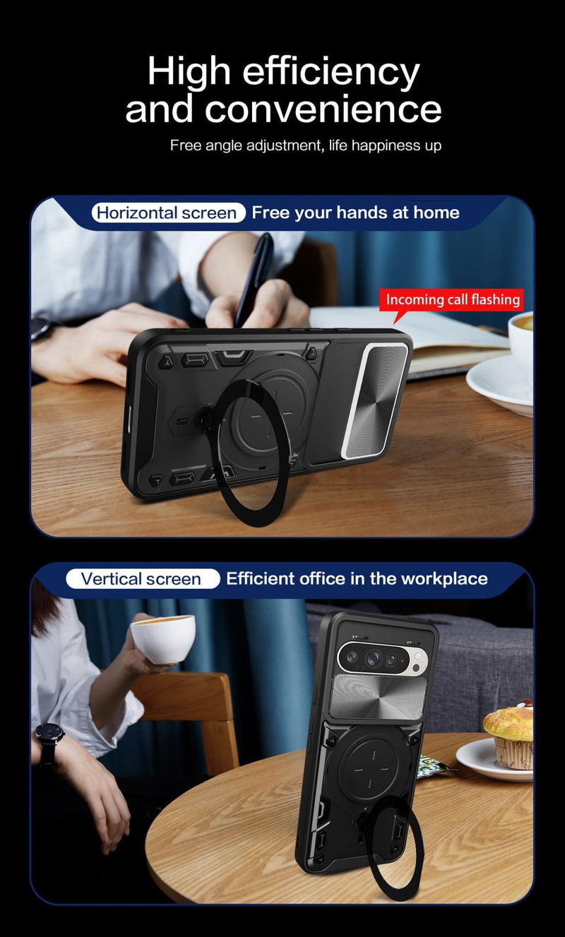 Google Pixel 10 Ring Kickstand Case w/ Camera Cover [Navy]