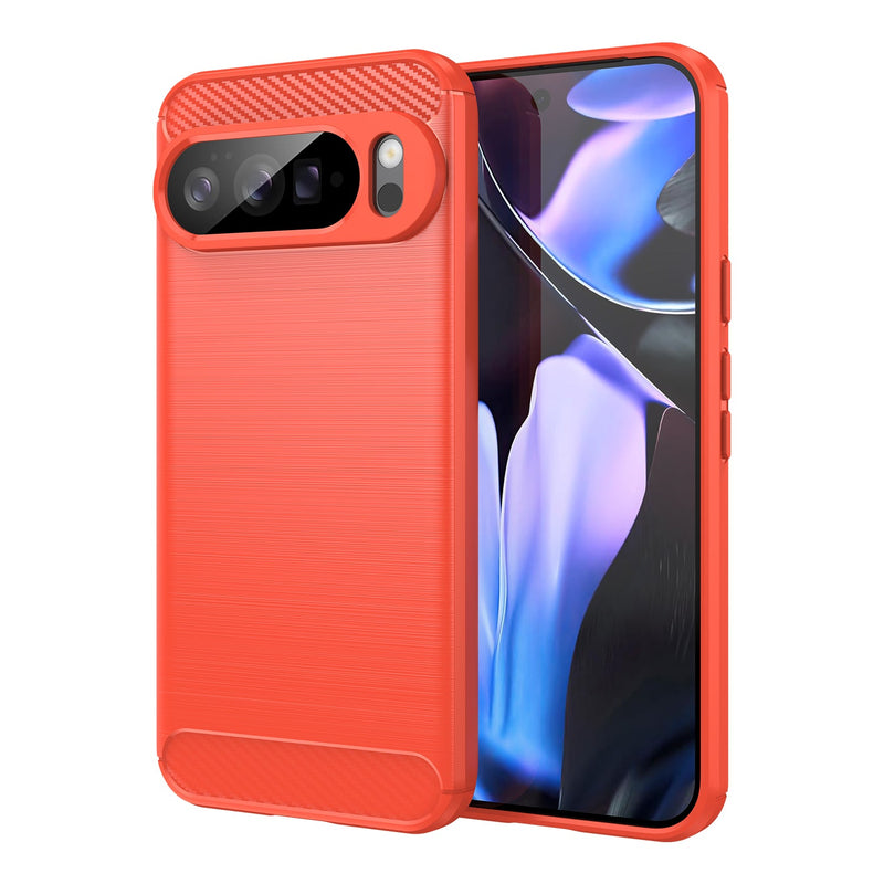 Google Pixel 10 Pro XL Carbon Fibre Brushed Case [Red]