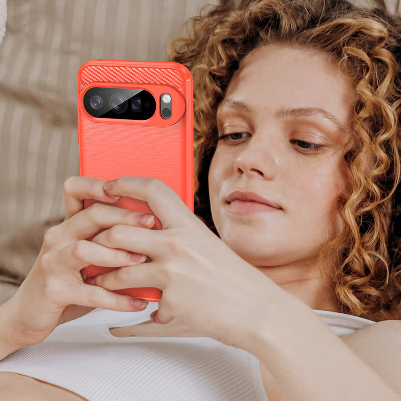 Google Pixel 10 Pro XL Carbon Fibre Brushed Case [Red]