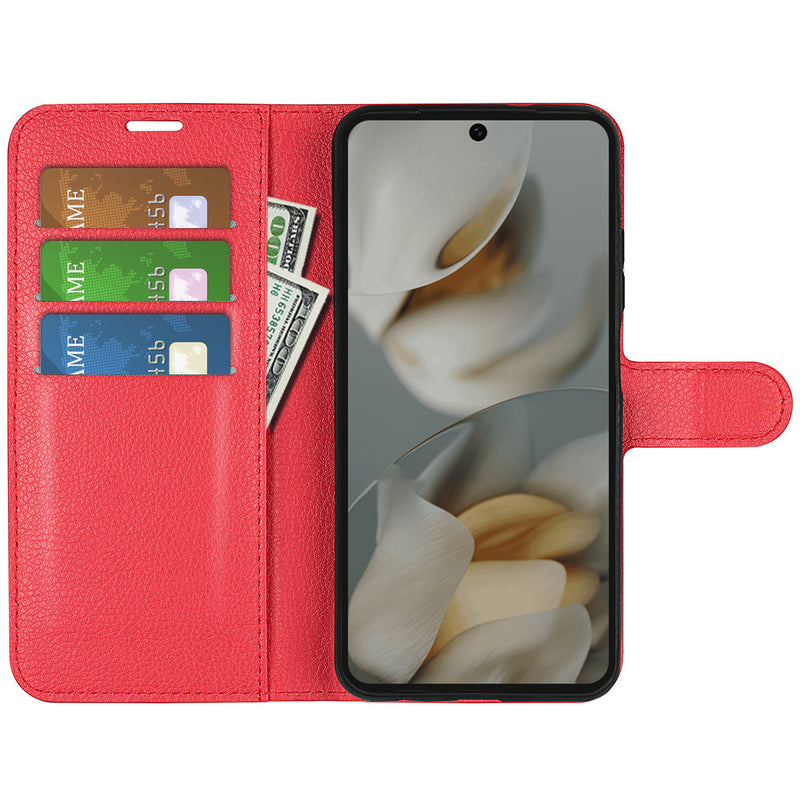 Google Pixel 10 Pro XL PU Wallet Case [Red]