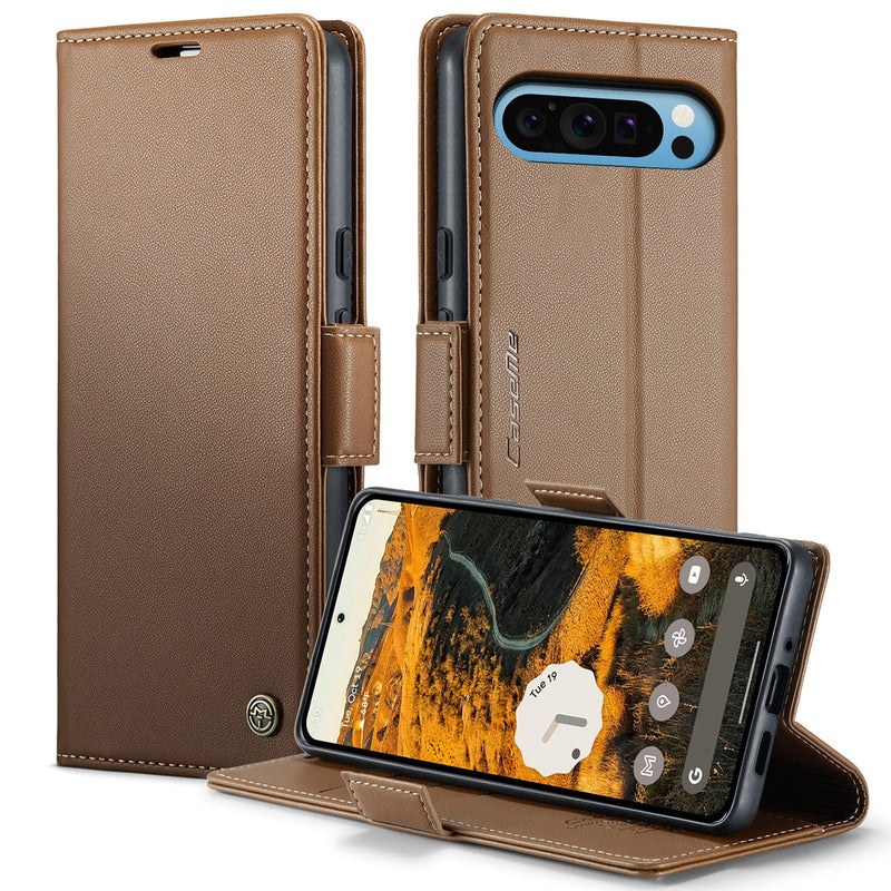 Google Pixel 10 Pro XL CaseMe Retro Wallet Case [Brown]