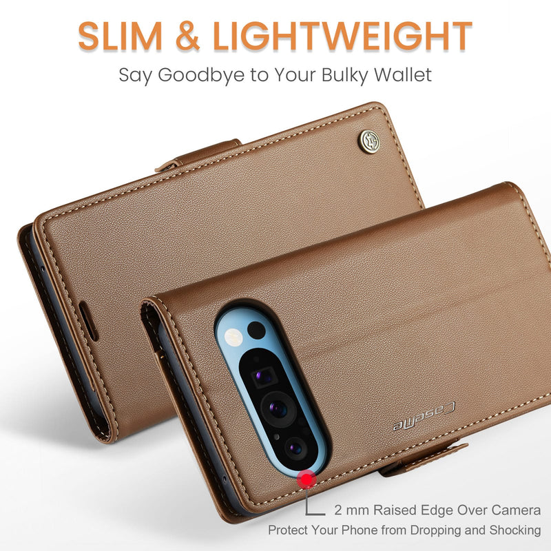 Google Pixel 10 Pro XL CaseMe Retro Wallet Case [Brown]