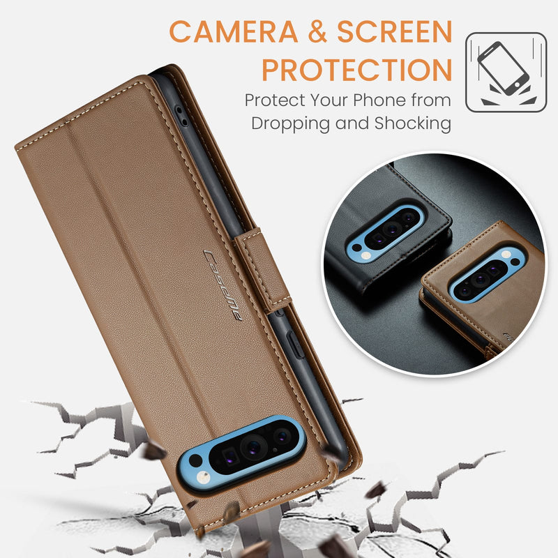 Google Pixel 10 Pro XL CaseMe Retro Wallet Case [Brown]