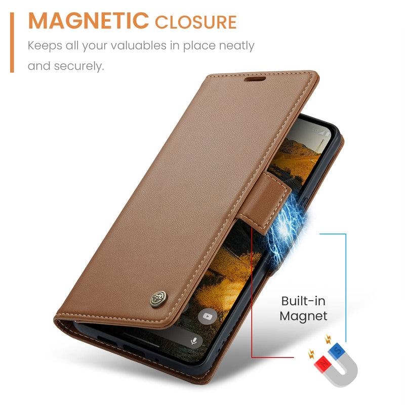 Google Pixel 10 Pro XL CaseMe Retro Wallet Case [Brown]