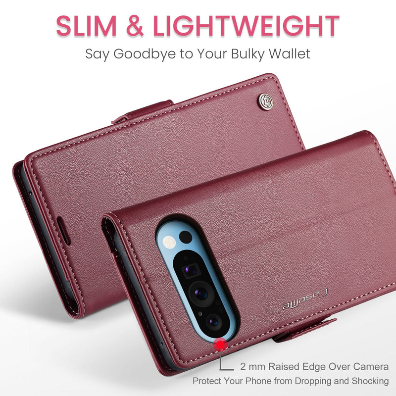 Google Pixel 10 Pro XL CaseMe Retro Wallet Case [Maroon]