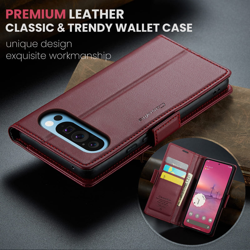 Google Pixel 10 Pro XL CaseMe Retro Wallet Case [Maroon]