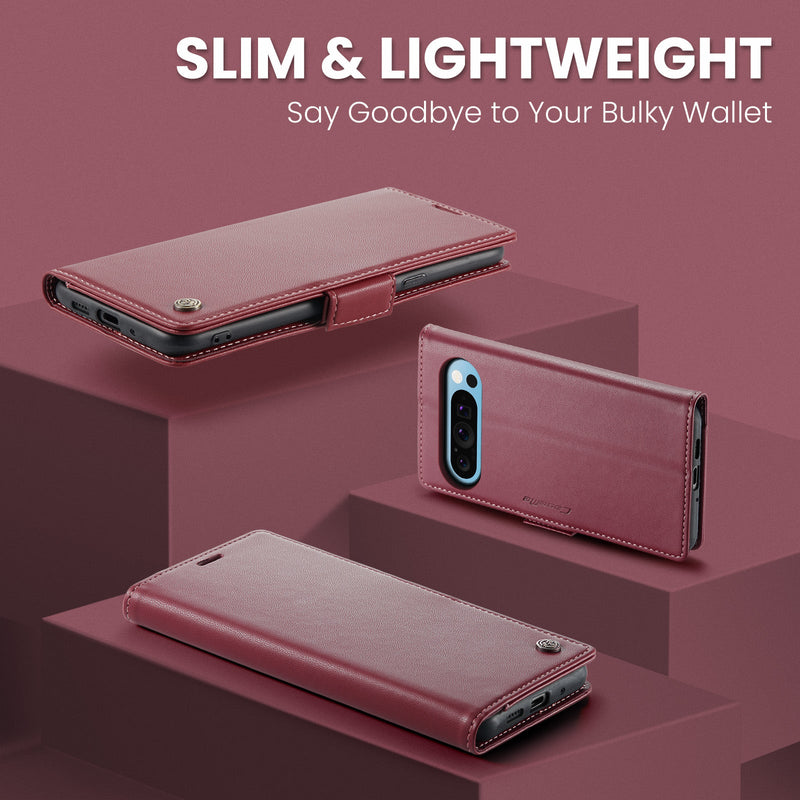Google Pixel 10 Pro XL CaseMe Retro Wallet Case [Maroon]