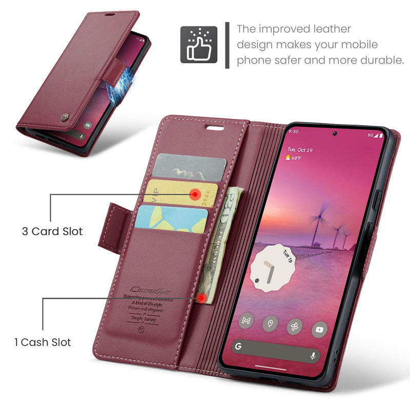 Google Pixel 10 Pro XL CaseMe Retro Wallet Case [Maroon]