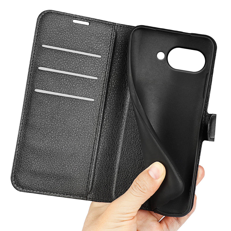 Google Pixel 9a PU Wallet Case [Black]