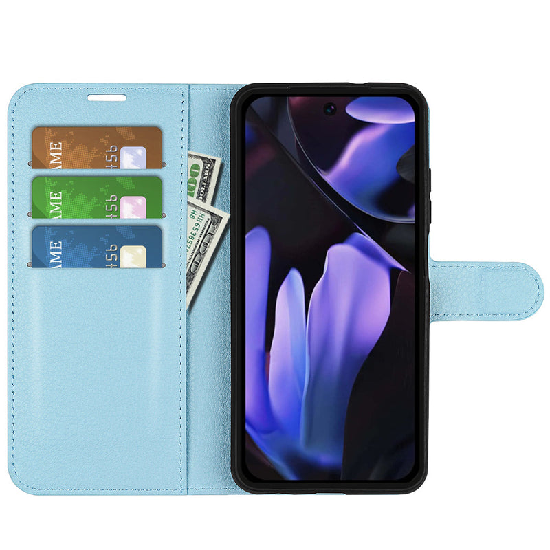 Google Pixel 9a PU Wallet Case [LightBlue]