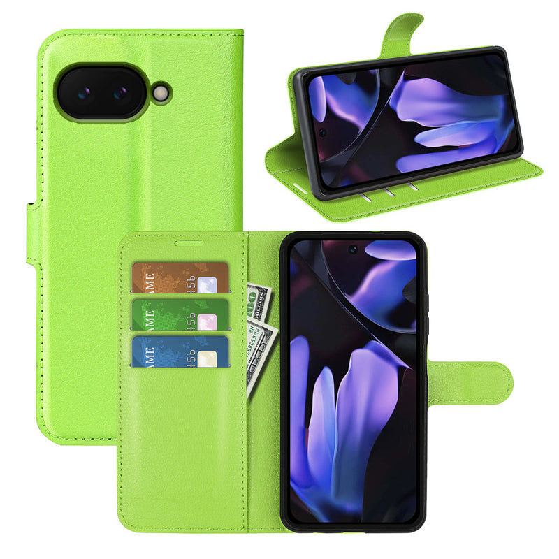 Google Pixel 9a PU Wallet Case [Green]