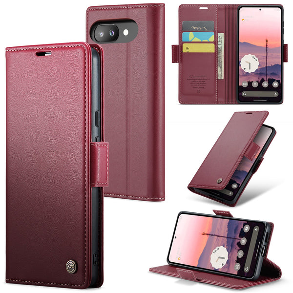 Google Pixel 9a CaseMe Retro Wallet Case [Maroon]