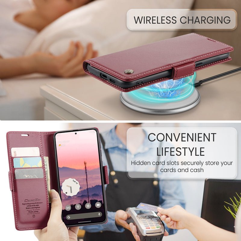 Google Pixel 9a CaseMe Retro Wallet Case [Maroon]