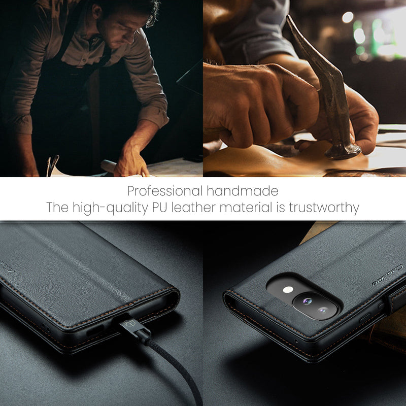 Google Pixel 9a CaseMe Retro Wallet Case [Black]