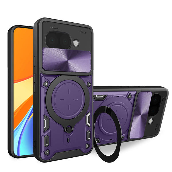 Google Pixel 9a Ring Kickstand Case w/ Camera Cover [Purple]