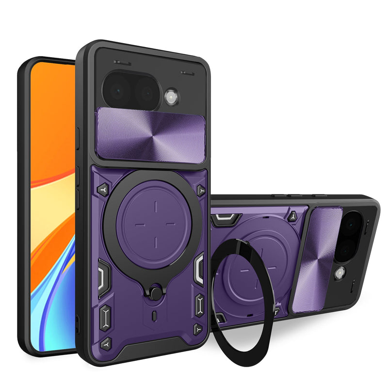 Google Pixel 9a Ring Kickstand Case w/ Camera Cover [Purple]