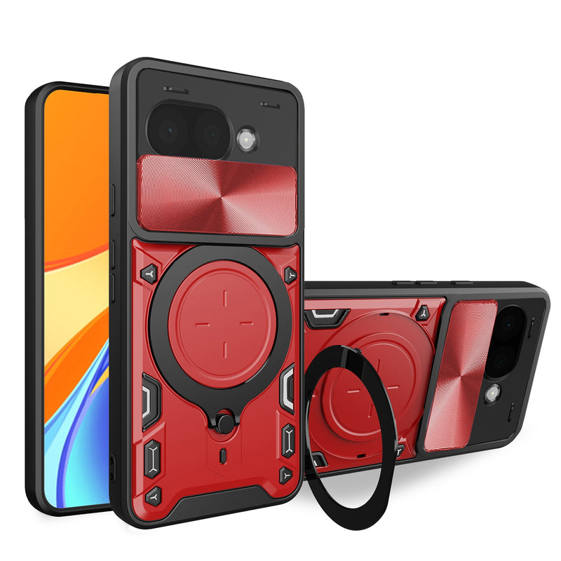 Google Pixel 9a Ring Kickstand Case w/ Camera Cover [Red]