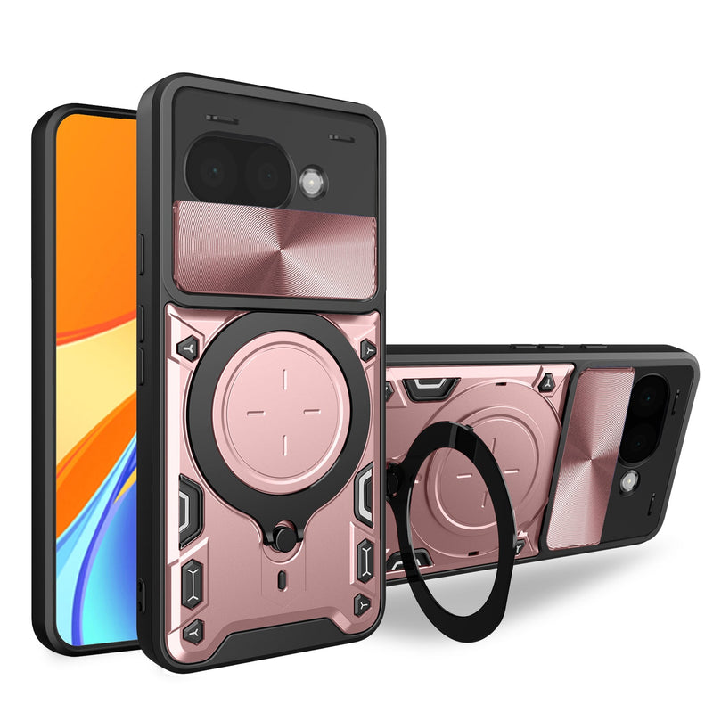 Google Pixel 9a Ring Kickstand Case w/ Camera Cover [Rose Gold]