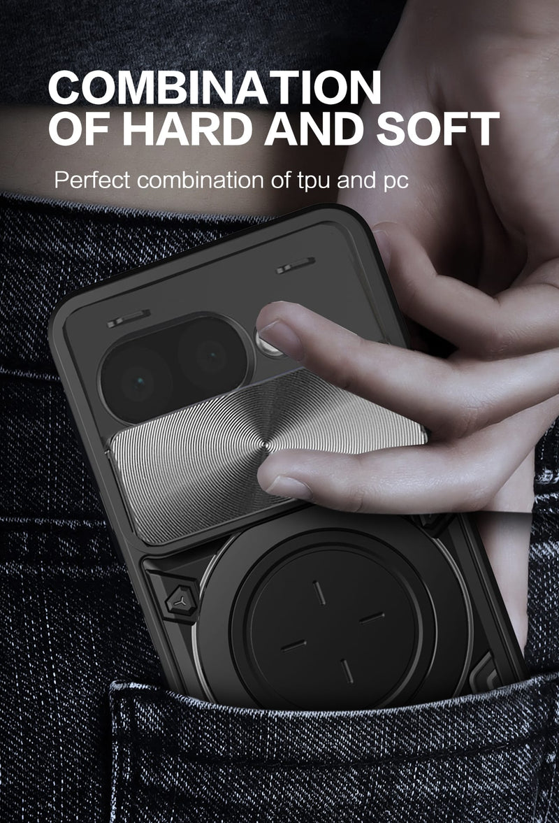 Google Pixel 9a Ring Kickstand Case w/ Camera Cover [Purple]