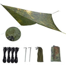 Green Tarp - 2.3m x 2.1m Waterproof Outdoor Shelter - Tools