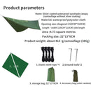 Green Tarp - 2.3m x 2.1m Waterproof Outdoor Shelter - Tools
