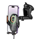 15W Wireless Charging Phone Holder for Windshield & Dashboard w/ Transparent Design