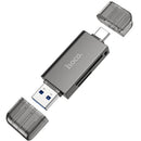 Hoco USB 3.0 Memory Card Reader USB-A USB-C Dual Plug