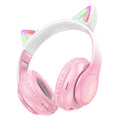 Hoco W42 Pink LED Wireless Bluetooth Headphone NZ 1